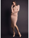 Lormar COUTURE women’s heavyweight viscose home dress with V neckline, long sleeves and silky embroidery