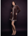 Vestaglia full zip donna FANCY Lormar in soft velour con dettagli animalier