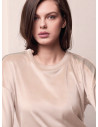 Round neck jacket and long pants with cuffs — SHINY