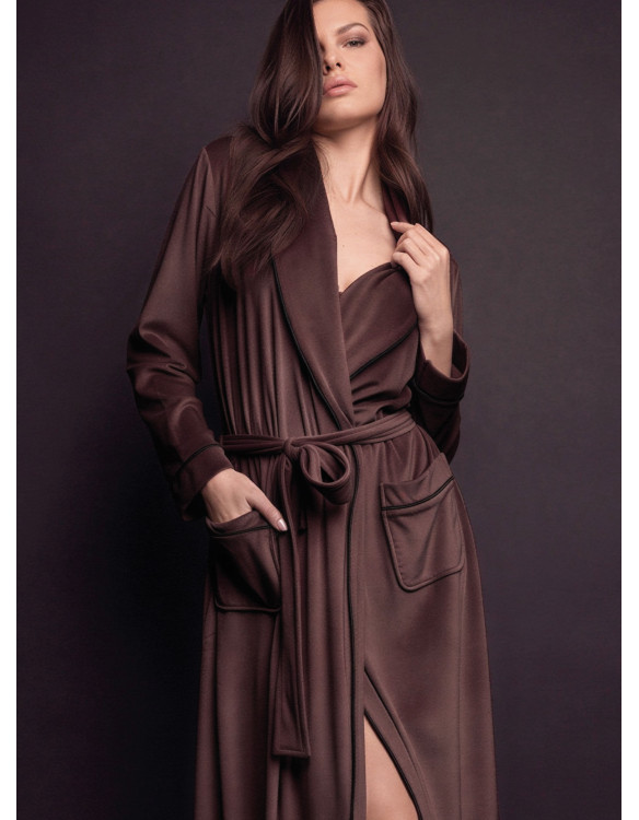 Long sleeve night gown with belt — GOOD