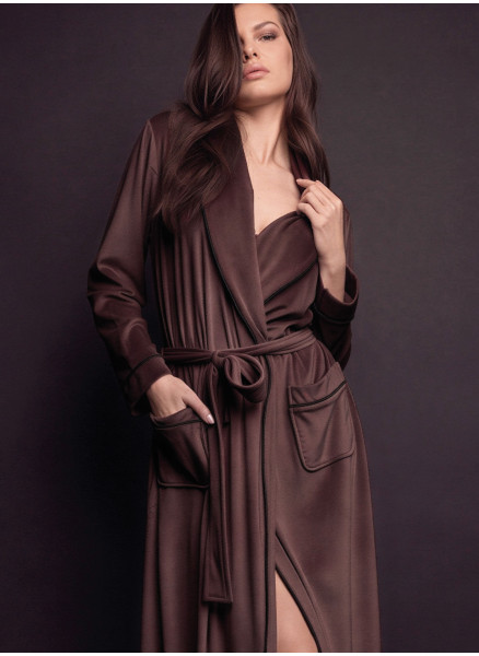 Long sleeve night gown with belt — GOOD