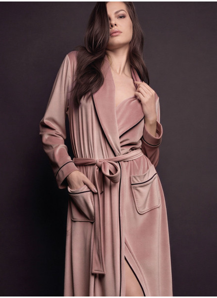 Long sleeve night gown with belt — GOOD