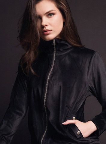 Tuta full zip donna LEISURE Lormar in soft velour con pantalone lungo e polsi 2