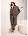 Tuta full zip donna COCOON Lormar con bomber in pelliccia doppia frontura e pantalone lungo in coral supersoft