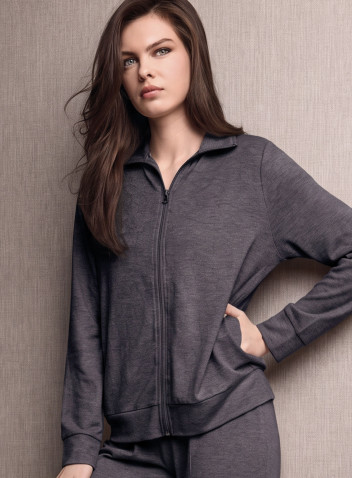 Tuta full zip donna WEEKEND Lormar in maglia pettinata con pantalone jogging 2