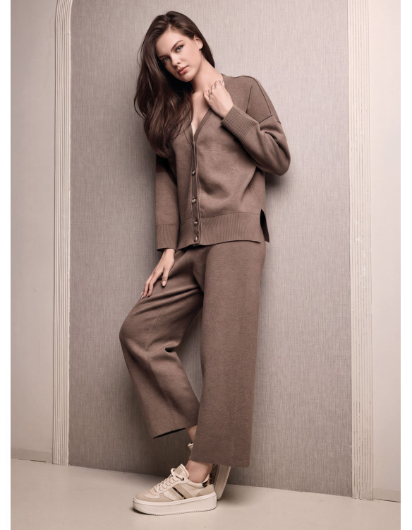 Lormar EVERY women’s brushed cardigan with buttons and long pants