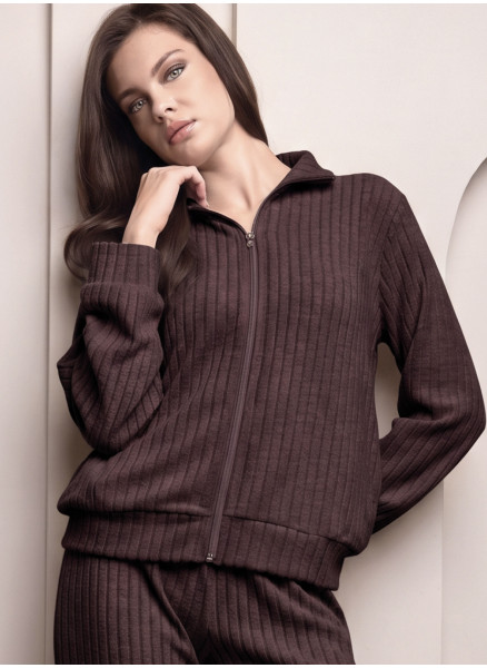 Women’s Ribbed Full Zip Set - CARDIGAN